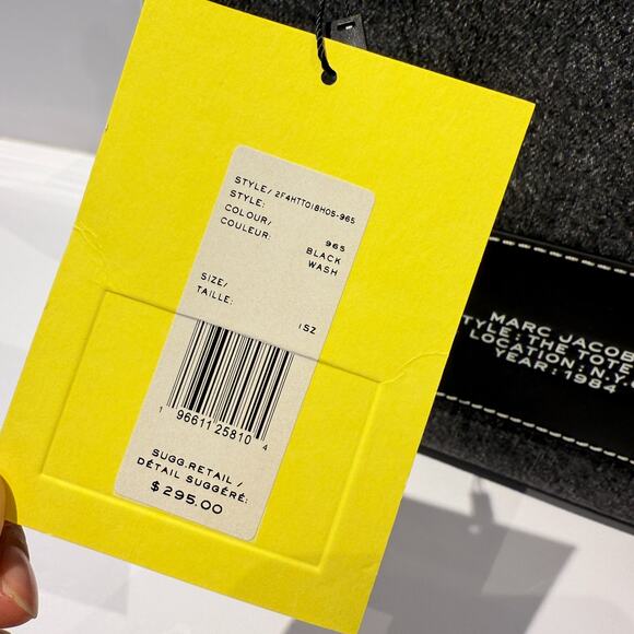 Marc Jacobs The Denim Chain Medium Tote Bag Black Wash 2F4HTT018H05 - Picture 4 of 7